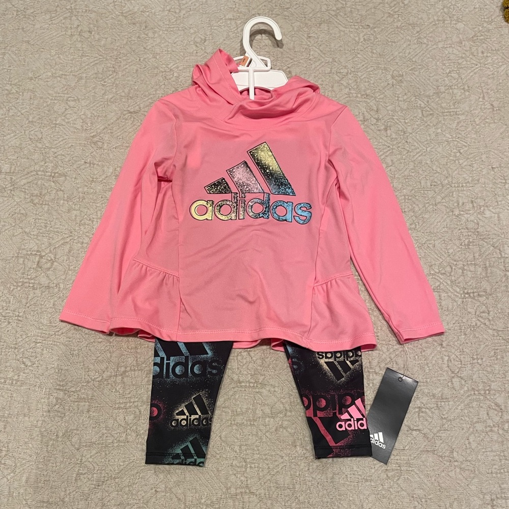 NWT Adidas pink girls set 2T